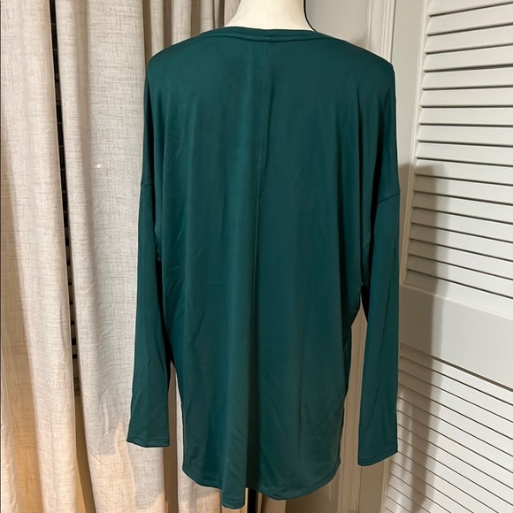 Banana Republic long sleeve relaxed scoop neck blouse Green XL - Picture 2 of 4